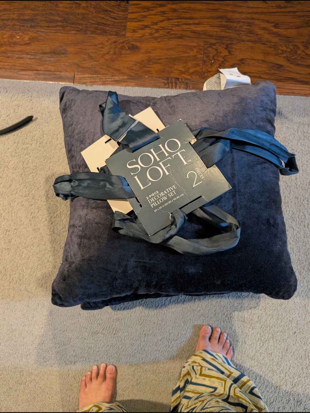 Velvet Decorative Pillow - Navy Blue